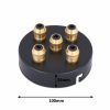 deckenbaldachin dimensionen eisen metall schwarz zugentlastung messing 5-loch mehrloch drei kabelauslässe bajonett-halterung