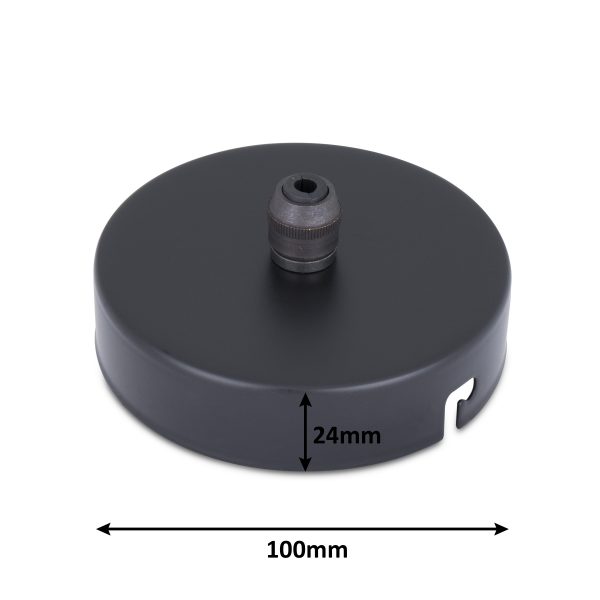 PREMIUM Deckenbaldachin aus Eisen 100x24mm, Schwarz | inkl