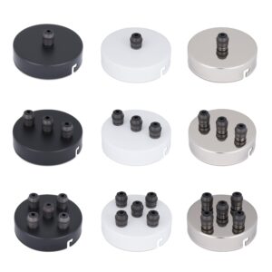 PREMIUM 3-Fach Lampen Baldachin aus Eisen 100x24mm mit 3 Kabelauslässen