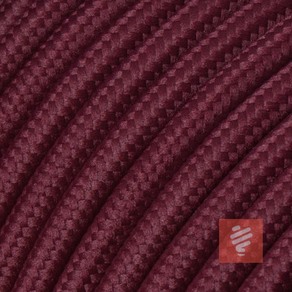 textilkabel stoffkabel schlauchleitung stoffummantelt textilummantelt pvc-kabel rundkabel h03vv-f 3g 0.75 3x0.75mm 3-adrig dreiadrig bordeaux-rot weinrot