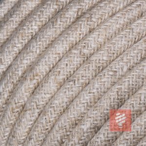 textilkabel stoffkabel schlauchleitung stoffummantelt textilummantelt pvc-kabel rundkabel h03vv-f 3g 0.75 3x0.75mm 3-adrig dreiadrig leinen braun