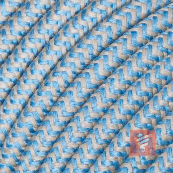 textilkabel stoffkabel schlauchleitung stoffummantelt textilummantelt pvc-kabel rundkabel h03vv-f 3g 0.75 3x0.75mm 3-adrig dreiadrig leine-blau braun