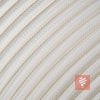 Textilkabel Zuleitung mit Stecker | Schuko Winkelstecker aus Duroplast (Bakelit Optik) | H03VV-F 3×0.75mm² 3-adrig | Creme Weiß