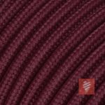 Textilkabel Zuleitung mit Stecker | Schuko Winkelstecker aus Duroplast (Bakelit Optik) | H03VV-F 3x0.75mm 3-adrig | Bordeaux-Rot
