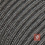 Textilkabel Zuleitung mit Stecker | Schuko Winkelstecker aus Duroplast (Bakelit Optik) | H03VV-F 3x0.75mm 3-adrig | Grau