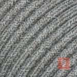 Textilkabel Pendellampe Grau-Melange, Textilkabel mit Lampenfassung aus Thermoplast mit Schalter und Eurostecker