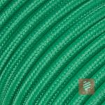 Textilkabel Zuleitung mit Stecker | Schuko Winkelstecker aus Duroplast (Bakelit Optik) | H03VV-F 3x0.75mm 3-adrig | Grün