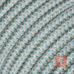 Textil Verlängerungskabel | Textilkabel mit Schuko-Winkelstecker und Kupplung aus Duroplast (Bakelit Optik) | Leinen-Grün