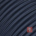 Textilkabel Zuleitung mit Stecker | Schuko Winkelstecker aus Duroplast (Bakelit Optik) | H03VV-F 3x0.75mm 3-adrig | Dunkelblau