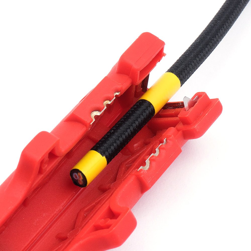 textilkabel kabel lampenkabel stoffkabel entmanteln entmanteler abmanteln abmantelzange abmantelwekzeug