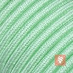 Textil Verlängerungskabel | Textilkabel mit Schuko-Winkelstecker und Kupplung aus Duroplast (Bakelit Optik) | Mint