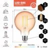 Spezifikationen für Dekorative E27 LED Filament Lampe Dimmable, G95 Amber