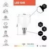 Spezifikationen für E14 LED Filament Lampe, Globe Mini G45, Milky