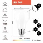 Spezifikationen für E27 LED Filament Lampe, Globe A60, Milky