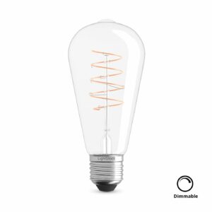 E27 Curled LED Edison ST64 Lampe, 4, 5 W, dimmbar