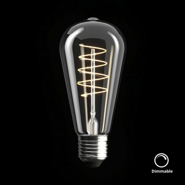E27 Curled LED Edison ST64 Lampe, 4,5W, dimmbar