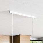 Slim Rectangle Baldachin für Lampe Rechteckig 50cm, Abzweigdose mit 2 Kabelauslässen - Weiß ideal für Esstisch