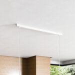 Slim Rectangle Baldachin für Lampe Rechteckig 80cm, Abzweigdose mit 2 Kabelauslässen - Weiß ideal für Esstisch