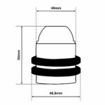 Dimensionen für Gewindemantel Lampenfassung E27 aus Thermoplast