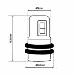 Dimensionen für Gewindemantel Lampenfassung E27 aus Thermoplast mit SCHALTER