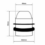 Dimensionen für Teilgewindemantel Lampenfassung E27 aus Thermoplast
