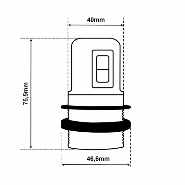 Thermoplastische E27-Fassung Doppelklemmring & Kippschalter
