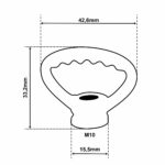 Dimensionen für Zahnringnippel aus Messing M10x1