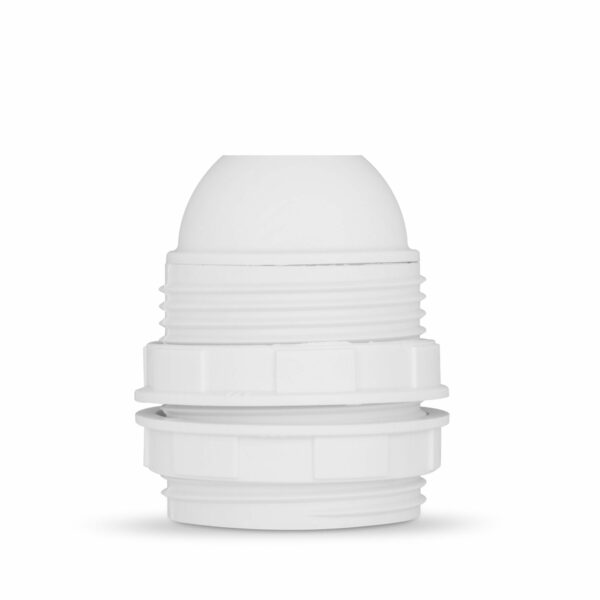 Gewindemantel Lampenfassung E27 aus Thermoplast, creme-weiß
