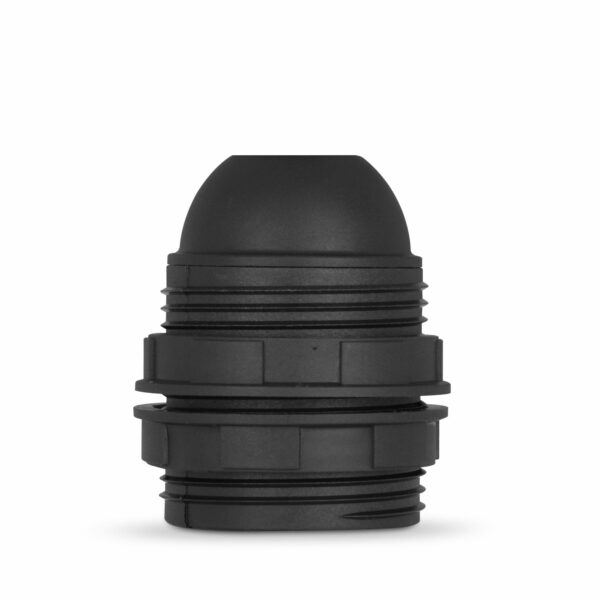 Gewindemantel Lampenfassung E27 aus Thermoplast, schwarz