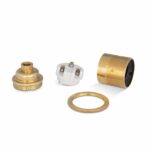 Komponenten von Vintage Lampenfassung E27 aus Messing Messing +1 Gewindering M10-Gewinde