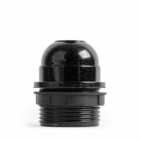Teilgewindemantel Lampenfassung E27 aus Bakelit, schwarz