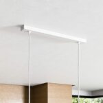 Baldachin für Lampe Rechteckig, 50cm Abzweigdose mit 2 Kabelauslässen - Weiß mit Textilkabel new