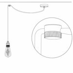 Montagezeichnung für Zweiteilige Affenschaukel für Textilkabel, Aufputz-Kabelhalter für Lampe