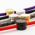 Sammlung für Aufputz-Kabelhalter aus Messing mit Textilkabel