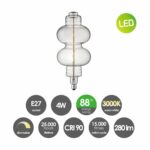 Spezifikationen für Vintage E27 LED Filament Glühbirnenspirale Klar 4W Dimmable