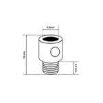 Dimensionen für Klemmnippel aus Messing (male), Zugentlastung mit Außengewinde M10x1, ideal für Lampenfassung