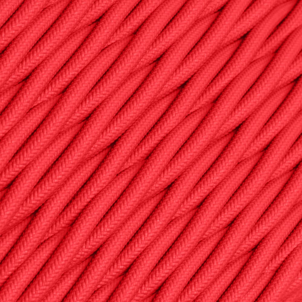 Textilkabel Rot, 3x1,5 Mm², Verseilt – Stoffkabel Für Lampen & Geräte, Meterware