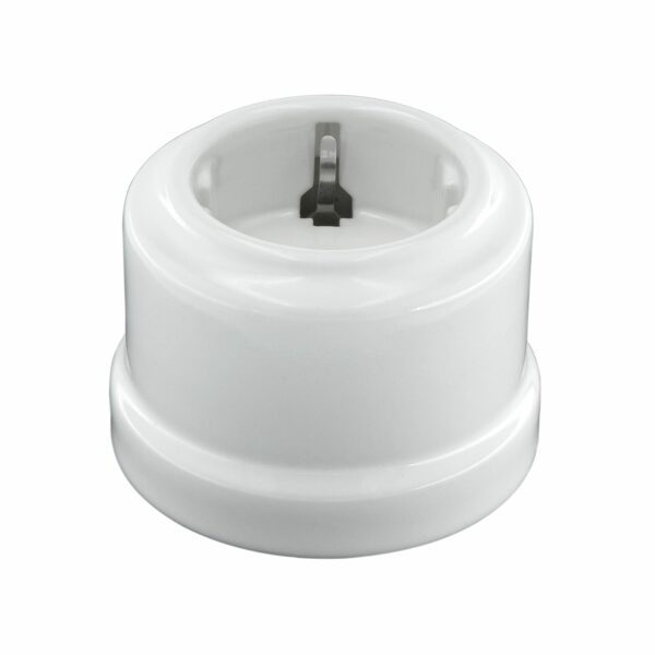 Lightstock Retro Aufputz-Steckdose aus Porzellan Weiß 2