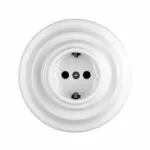 Lightstock Retro Unterputz-Steckdose aus Porzellan, Weiß 3