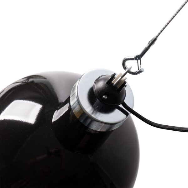 Große Vintage Industrieleuchte aus emailliertem Stahlblech, 52cm an Stahlseil