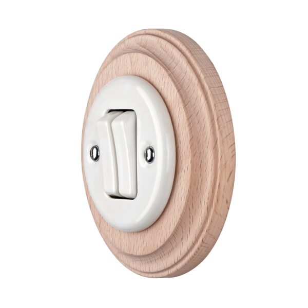 Lightstock Retro Unterputz-Schalter aus Porzellan, 2-Fach, 2-Polig, Weiß 5