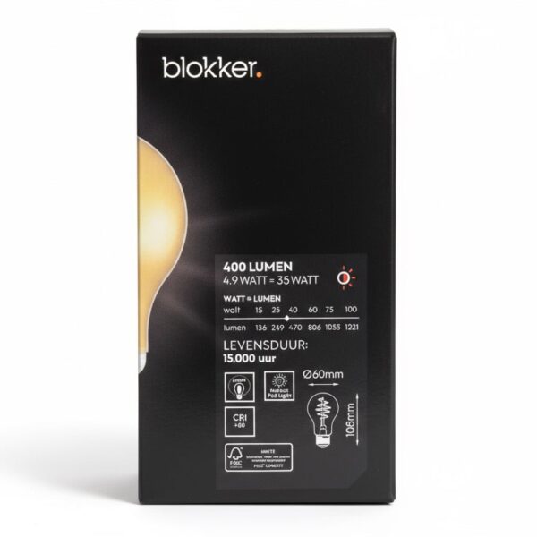 Blokker E27 Curled LED Lampe, A60, 4.9W, gold getönt, dimmbar 2