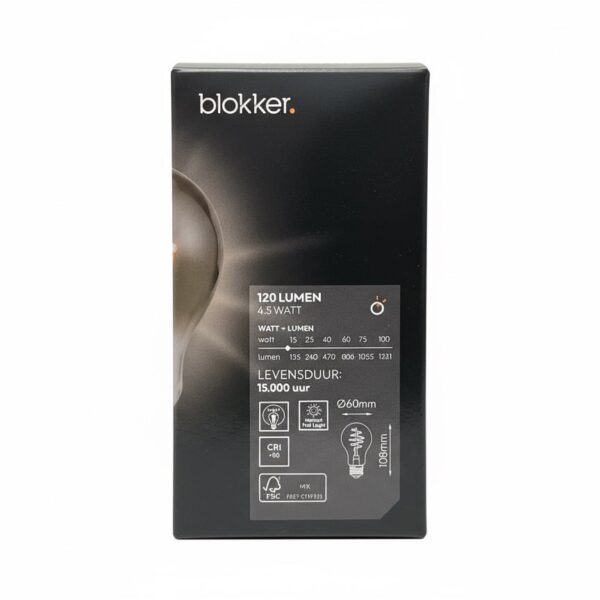 Blokker E27 Curled LED Lampe, A60, 4.9W, smoke, dimmbar 2