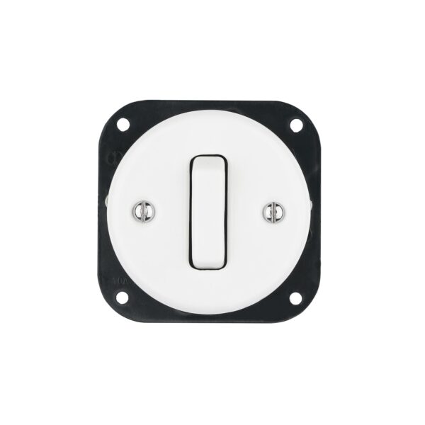 Lightstock Schaltereinsatz Retro Unterputz-Schalter aus Porzellan, 1-Fach, 2-Wege, Weiß