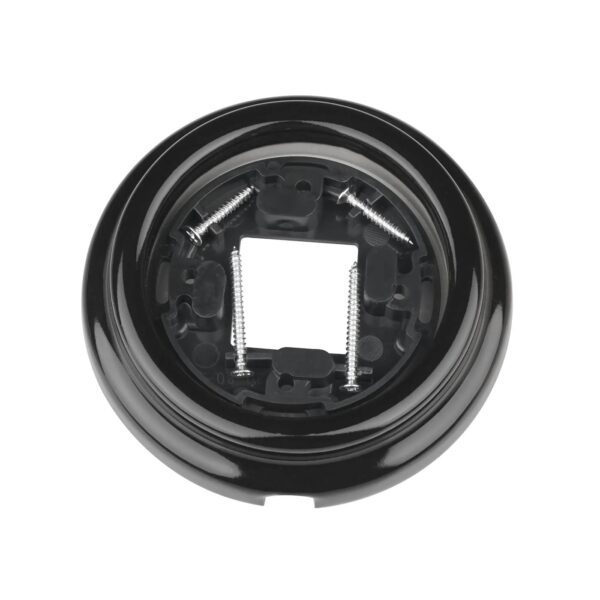 Porzellan-Rahmen 1-fach für Aufputz-Steckdose/Schalter, Schwarz