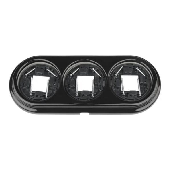 Porzellan-Rahmen 3-fach für Aufputz-Steckdose/Schalter, Schwarz