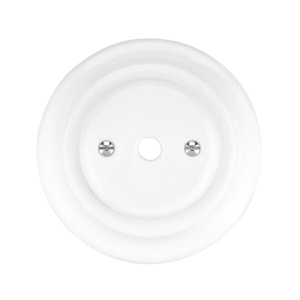 Lightstock Retro Unterputz-Kabelauslass aus Porzellan, Weiß 2