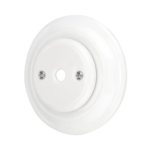 Lightstock Retro Unterputz-Kabelauslass aus Porzellan, Wei&szlig;