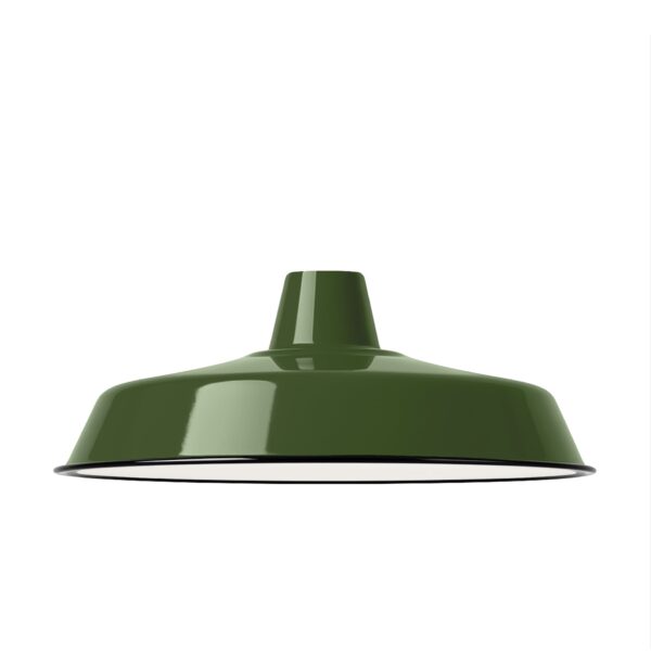 Einfacher Emaille Lampenschirm 46cm, Dunkelgrün