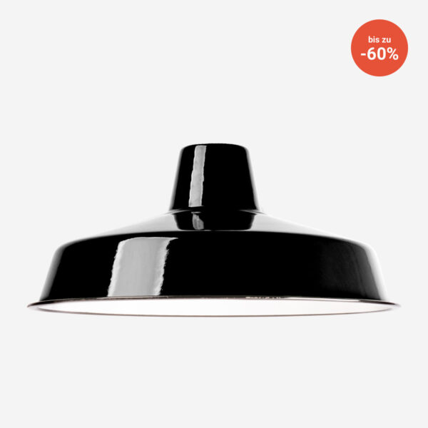 3 Wahl Einfacher Emaille Lampenschirm 36cm, Schwarz